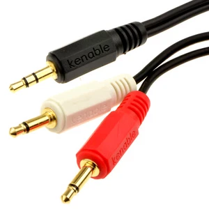 3m 3,5mm Stereo Klinke auf Twin Mono 3,5mm Klinkenstecker OFC Audiokabel [006811] - Bild 1 von 8