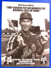Bud Harrelson Bill Mazer New York Mets Fox 5 WNYW Original Print Ad 8.5 x 11"