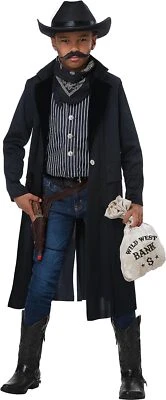 Disfraz de vaquero negro para niño de Halloween Wild West Outlaw Sheriff Foto 1 de 2