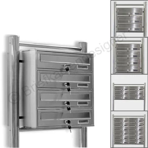 Kelvin® Edelstahl Stand Briefkasten mit Regendach Mailbox Briefkastenanlage - Bild 1 von 9