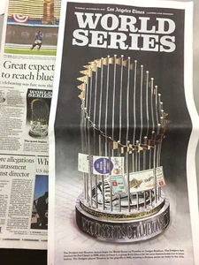 10-24-2017 October Newspaper Los Angeles Times LA Dodgers Baseball World Series - Picture 1 of 1