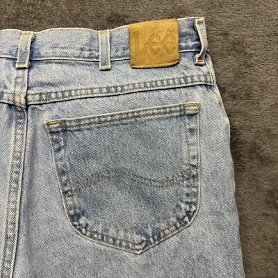 Vintage Lee Jeans Mens 36x34 (Fits 34x32) Blue Denim Light Wash Straight Leg Y2K - Image 1 of 4
