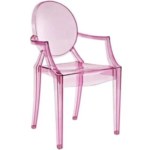 Modway Casper 18.5" Modern Plastic Dining Armchair in Pink Finish - Picture 1 of 5