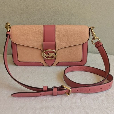 EXCELENTE Bolso de Hombro Coach Georgie Desteñido Rubor Rosa Caramelo Bandolera Cuero Foto 1 de 4