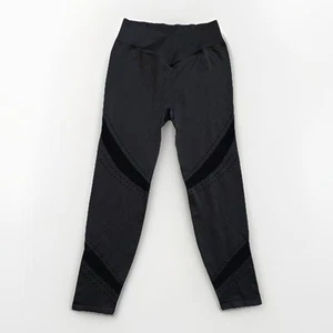 PINK VS Leggings Sz XL Crossover High Waist Ankle Black Mesh Detail Spring 2024 - Picture 1 of 12