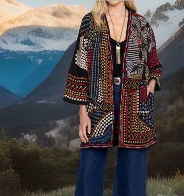 Johnny Was Duster Cardigan Wrap Jacket Kimono Xl $798 Sweater Rare 🎄 - Image 1 of 4