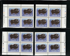 Canada - Scott #1174 - Musk Ox - Full Matched Set Plate Blocks - 1989 - Picture 1 of 1