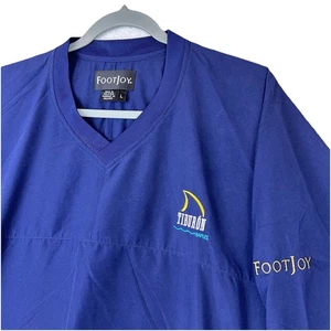 FootJoy FJ Tiburon Naples Windbreaker Jacket Golf Pullover Blue Men Size L Y2K - Picture 1 of 11