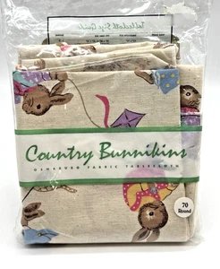 Avon Springtime Country BUNNIKINS Mantel de Tela Pascua 70" Redondo, De Colección 1997 - Imagen 1 de 9