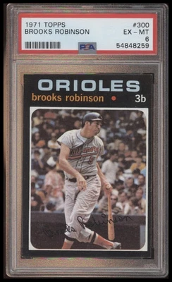 1971 Topps Baseball Cards #300 Brooks Robinson HOF Baltimore Orioles PSA 6 EX-MT - Image 1 of 3