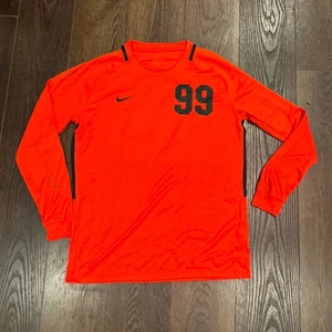 Nike Dri-Fit rot Langarm Fußball Trikot #99 Herren Größe Large einige Flecken - Bild 1 von 7