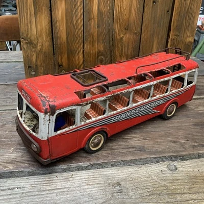 Joustra Blech Bus Transeurope Vintage Blechspielzeug 50er Jahre Setra Büssing - Bild 1 von 4