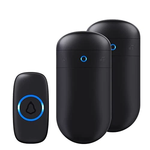 Sonnette sans fil, sonnette de porte électrique sans fil carillon IP55 étanche - Photo 1/4