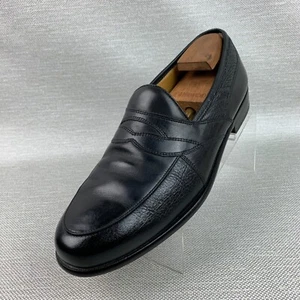 Johnston Murphy Penny Loafers Black Leather Round Apron Toe Shoes Size 10.5M - Picture 1 of 12