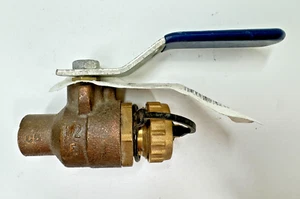NIBCO S-585-70-HC Bronze Ball Valve 1/2" Solder x 3/4" Hose Connection NJ83806 - Picture 1 of 9