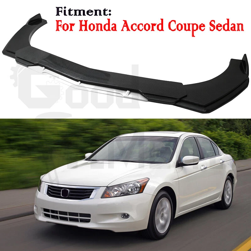 Front Bumper Lip Splitter Carbon Fiber Look + White For Honda Accord Coupe Sedan Foto 1 de 4