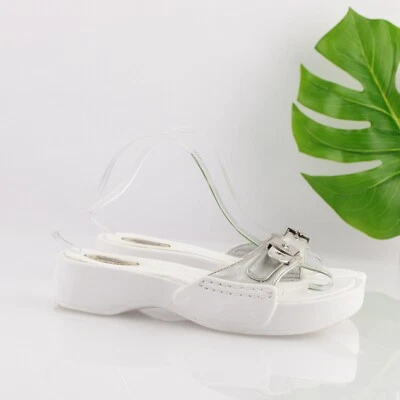 Sandalia Dr Scholls Mujer Twist Talla 9 Plateada Deslizable Hebilla Ajustable Plataforma Y2K Foto 1 de 4