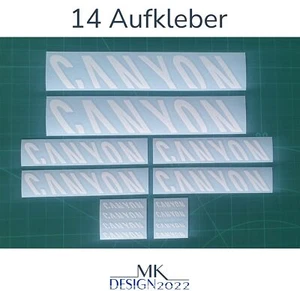 Rahmen Aufkleber Set2 passend für Canyon Fahrrad Rennrad Sticker 14x Weiß Gerade - Bild 1 von 5