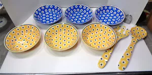 8 Piece Set Le Cadeaux Melamine Cereal/Salad Set with Bowls and Servers - Picture 1 of 5