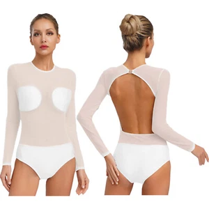 Camiseta de mujer Stadium Bodysuit manga larga Unitard ballet ropa de baile gimnasia - Imagen 1 de 50