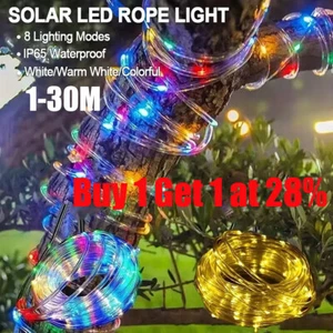 1-30M Solar/USB LED Rope Tube String Outdoor Christmas Memory Fairy Lights UK - Picture 1 of 24