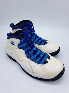 Nike Air Jordan 10 Charlotte Hornets size 10 310805–107 OG Sneakers White Blue - Picture 1 of 10
