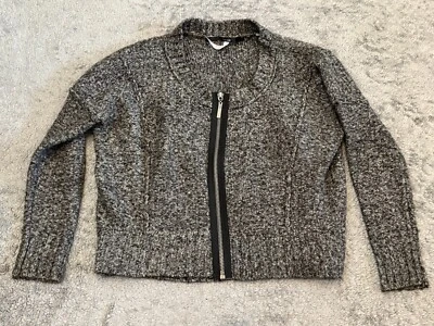 Kensie Sweater Womens Medium Gray Full Zip Cardigan Long Sleeve Knit - Image 1 of 4