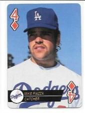 1994 Bicycle Baseball Aces Mike Piazza 4 of Diamonds Dodgers