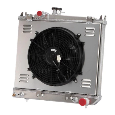 2-Row Aluminum Radiator Shroud Fan Kit For 1987-1999 Dodge Dakota 2.2L 2.5L 3.9L Foto 1 de 4