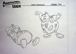 Estudio de Producción DARKWING DUCK FIRMADO BRIAN RAY Modelo Celular Copia Disney - Imagen 1 de 2