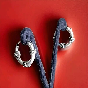 Erick's plata de ley 1/2 pulgada. Pendientes de aro trenzados Taxco.925 - Imagen 1 de 5