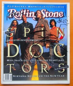 SPIN DOCTORS PERSONALLY SIGNED BY 4 ROLLING STONE MAGAZINE WITH CERTIFICATE  - Picture 1 of 1