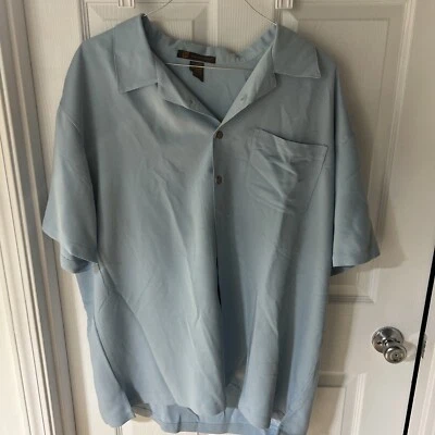 Lot of 2, Camp Shirt  Men's 2XL Blue Palm and Light Green Print Button-Up Casual - Image 1 of 4