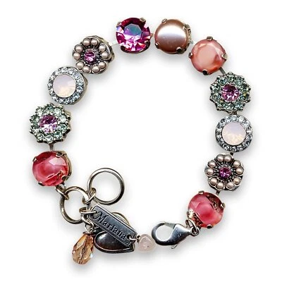 Bracelet by Mariana Woman Lovely Rose and Pearl Swarovski Crystals - Image 1 of 4