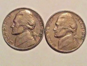 1961 & 1961-D Jefferson Head Nickels nice details - Picture 1 of 4