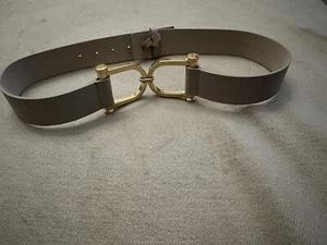 BOSS Damengürtel • Taupe/ Gold• Kristin High B. 4CM 50429749• Leder• NEU• Italy - Bild 1 von 14