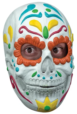 Ghoulish Productions Sugar Skull Latex Face Mask Horror Halloween Cosplay - Image 1 of 4