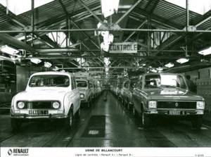 Photo de presse ancienne automobile voiture Renault 4 et 6 usine Billancourt - Imagen 1 de 1