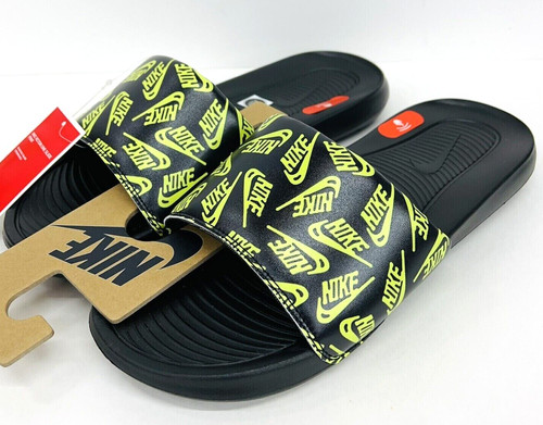 NUOVI sandali sportivi Nike Victori One Slide CN9678 010 stampa nero logo volt uomo 7