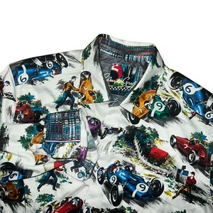 Robert Graham Legends Long Sleeve Racing Car Button Up Shirt Men Size Medium - Picture 1 of 8