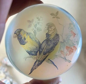 Antique Victorian Archimede Seguo Murano Italy Blue-and-yellow Macaw Paperweight - Picture 1 of 8
