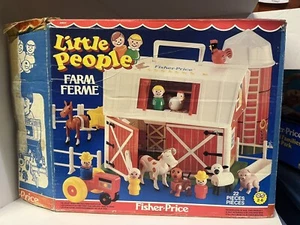 Vintage Fisher Price Little People Play Family Farm #2501 Barn Silo Animals 1986 - Picture 1 of 2