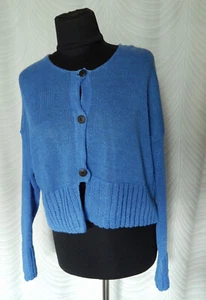 Strickjacke Grizas blau Leinen Größe M - Bild 1 von 8
