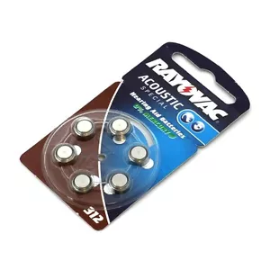 Hörgerätebatterien 24 x RAYOVAC HA312 Batterien optimal 4 x 6er Blister PR41 - Bild 1 von 1
