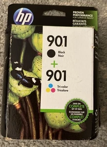 Brand New HP 901 Black and Tri-color Ink Cartridges 2 PACK CN069FN EXP 07/2017 - Picture 1 of 5