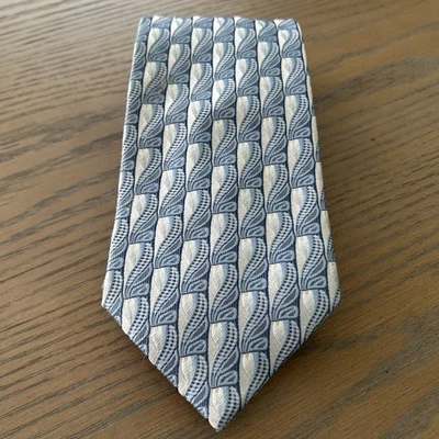 Corbata para hombre Bugatchi Uomo 100 % seda, hecha en Italia, azul plateado Foto 1 de 4