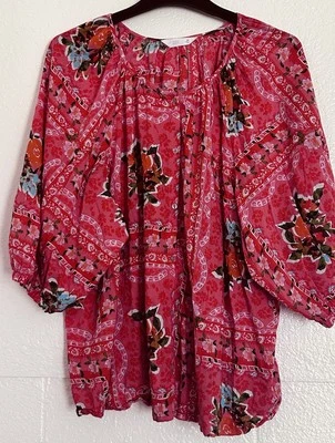 Lauren Conrad Naranja Abotonada Floral Coqueta Femenina Cuello Redondo Talla 2X Informal Foto 1 de 4