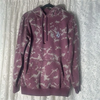Sudadera con capucha Volcom Marroon Tie Die para hombre talla pequeña Foto 1 de 4