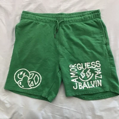 Guess Originals x J Balvin SS 2022 Shorts Size Large Flaws Green - Image 1 of 4