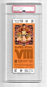 1974 SUPER BOWL VIII FULL TICKET PSA 5 DOLPHINS VS VIKINGS HOF LARRY CSONKA MVP - Picture 1 of 6